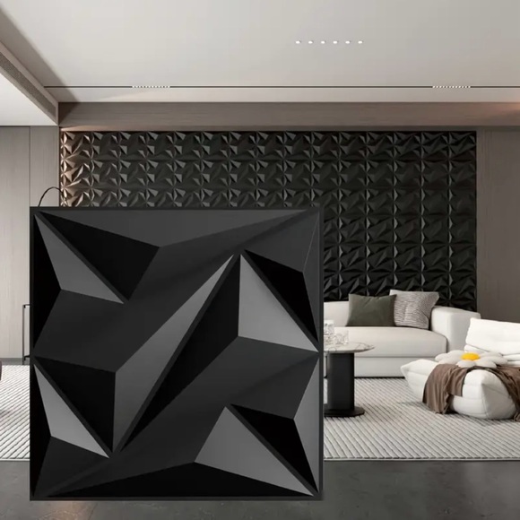 10 pack 3D Wall Panels Decor Tiles Textured Design PVC Waterproof 19.7 19.7” - Picture 3 of 8